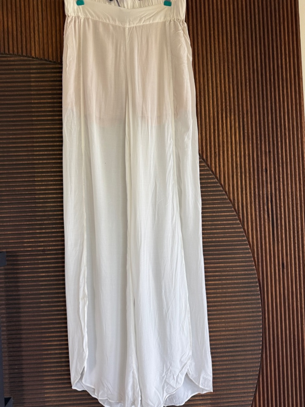 Vix Paula Hermanny Lightweight White Women's Wide-Leg pants